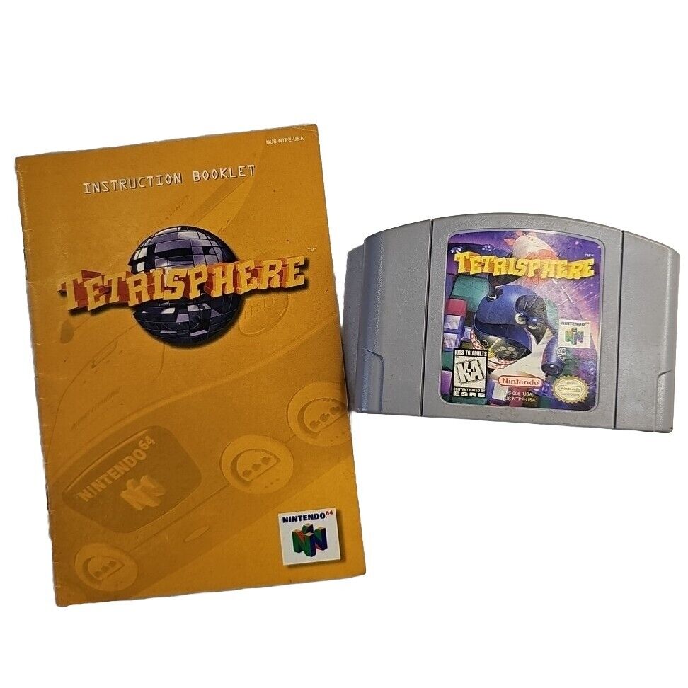 Tetrisphere Nintendo 64 1996 N64 Authentic Cartridge Manual & Clear Case