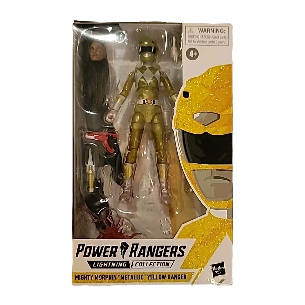 Power Rangers Lightning Collection Mighty Morphin Metallic Yellow Ranger Figure