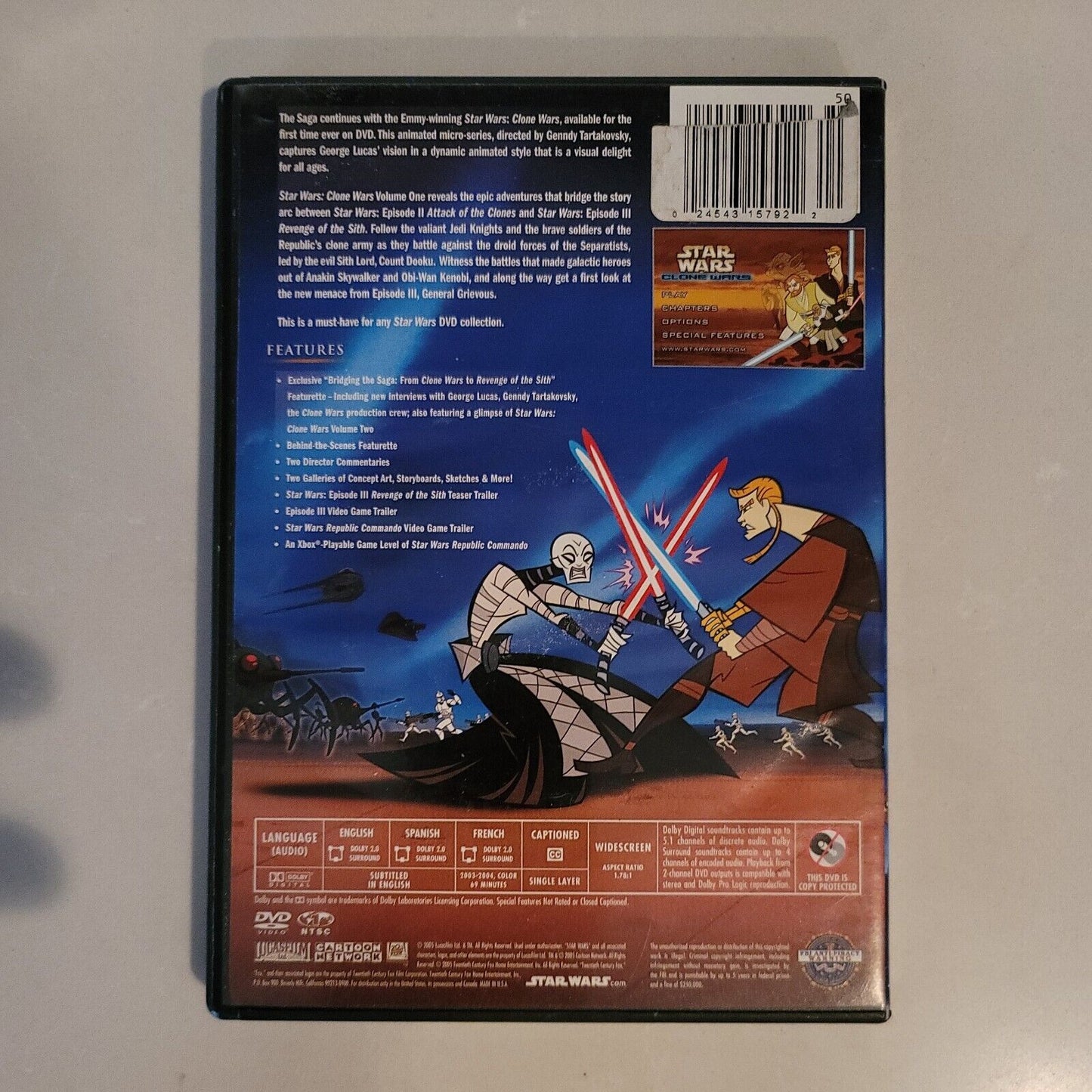 Star Wars - Clone Wars: Vol. 1 (DVD, 2005) SB8