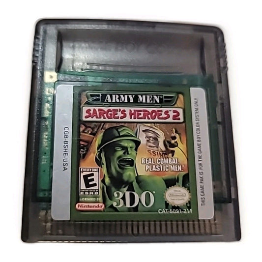 Army Men Sarges Heroes 2 Nintendo GameBoy Color TESTED WORKING NICE LABEL!!