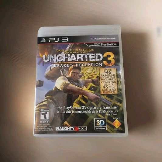 UNCHARTED 3 Drake’s Deception Playstation 3 PS3 Game of the Year CIB