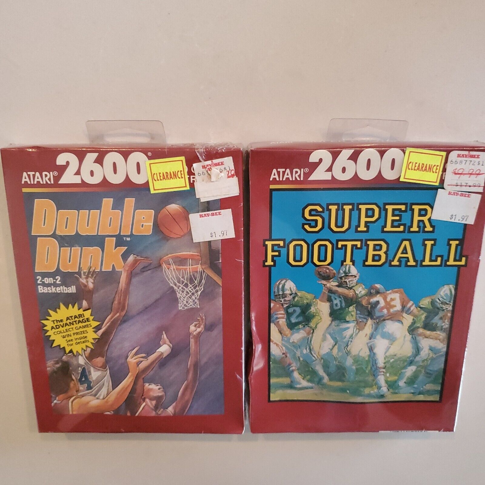  NEW SEALED DOUBLE DUNK BASKETBALL & SUPER FOOTBALL ATARI 2600