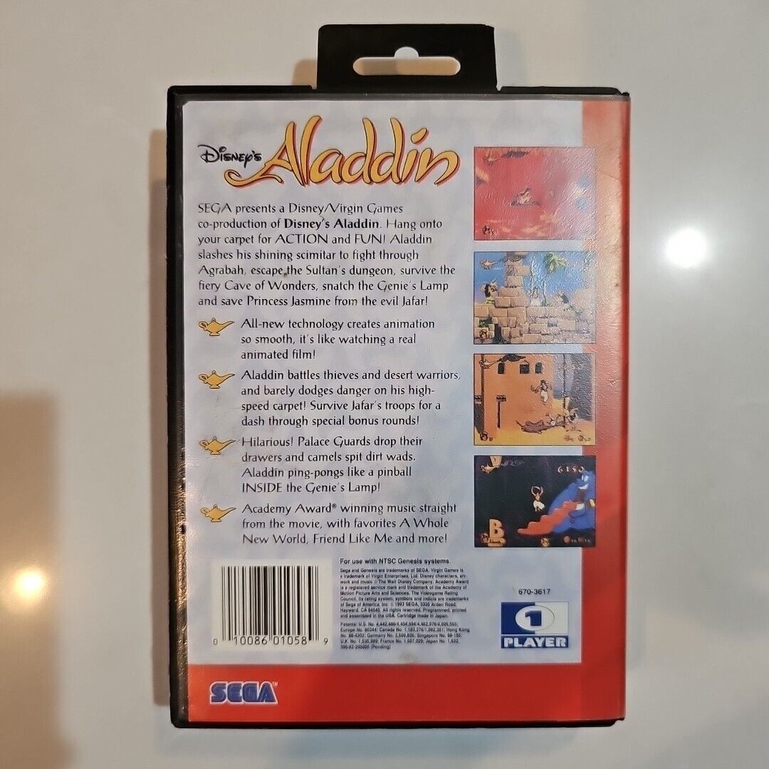 Disney's Aladdin (SEGA Genesis) Box Game No Manual