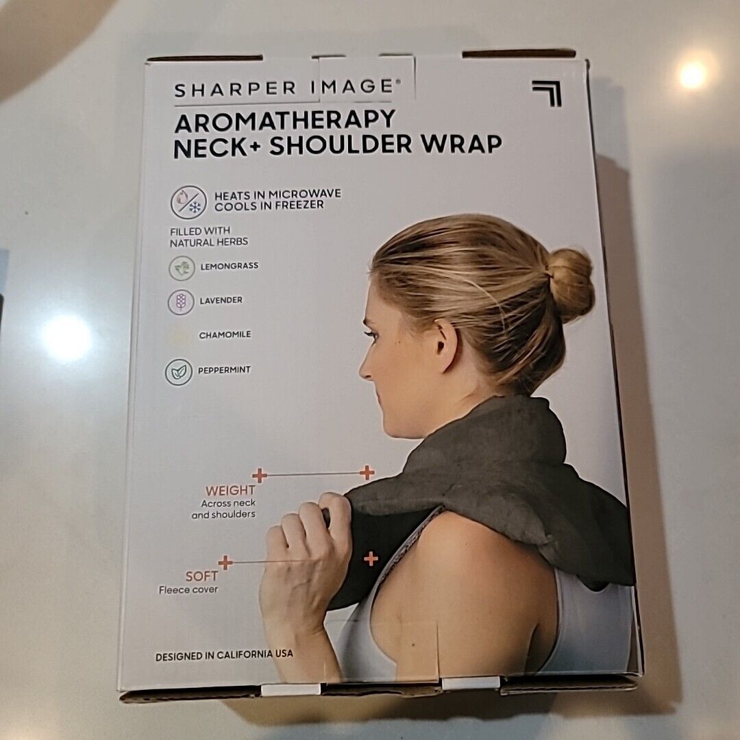 Sharper Image Aromatherapy Neck & Shoulder Wrap Heats And Cools W/ Natural Herbs