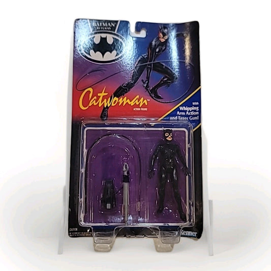 Vintage 1991 Kenner BATMAN RETURNS Catwoman w/Whipping Arm Action & Taser Gun