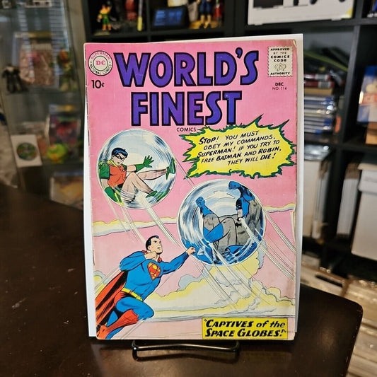 WORLDS FINEST COMICS #114 (3.0) "CAPTIVES OF SPACE GLOBES" 1960