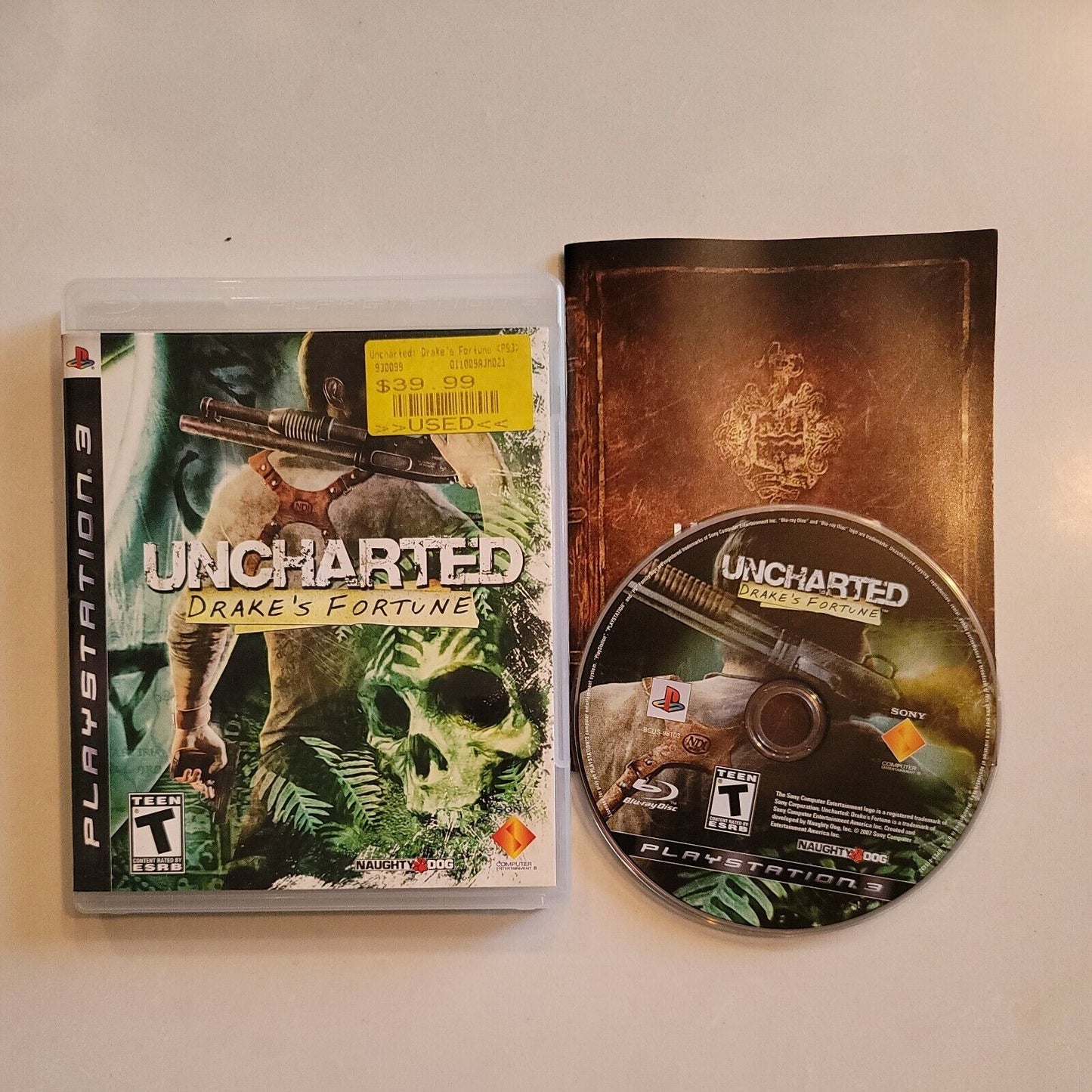 Uncharted: Drake's Fortune (Sony PlayStation 3, 2007) PS3 Complete SB10