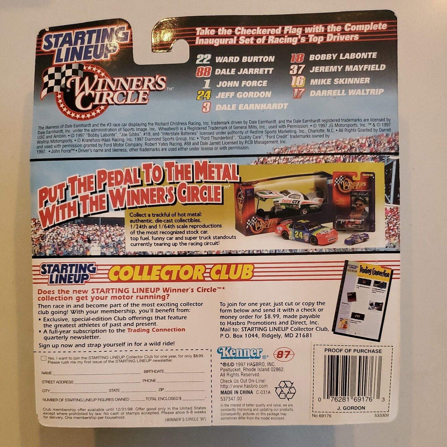 1997 Kenner Starting Lineup *Jeff Gordon/DuPont* Winner’s Circle-Figure w/Card