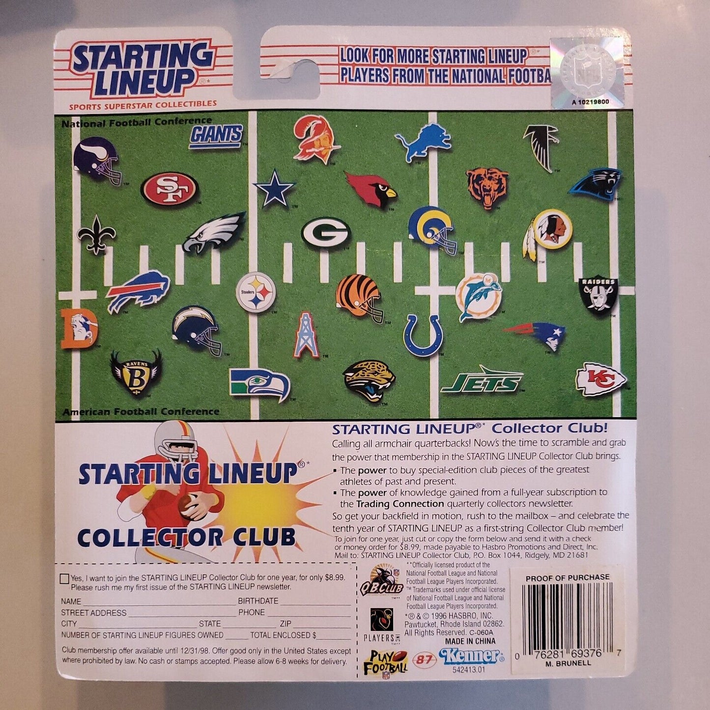 NFL Football Starting Lineup (1997) Mark Brunell Jacksonville Jaguars Figure