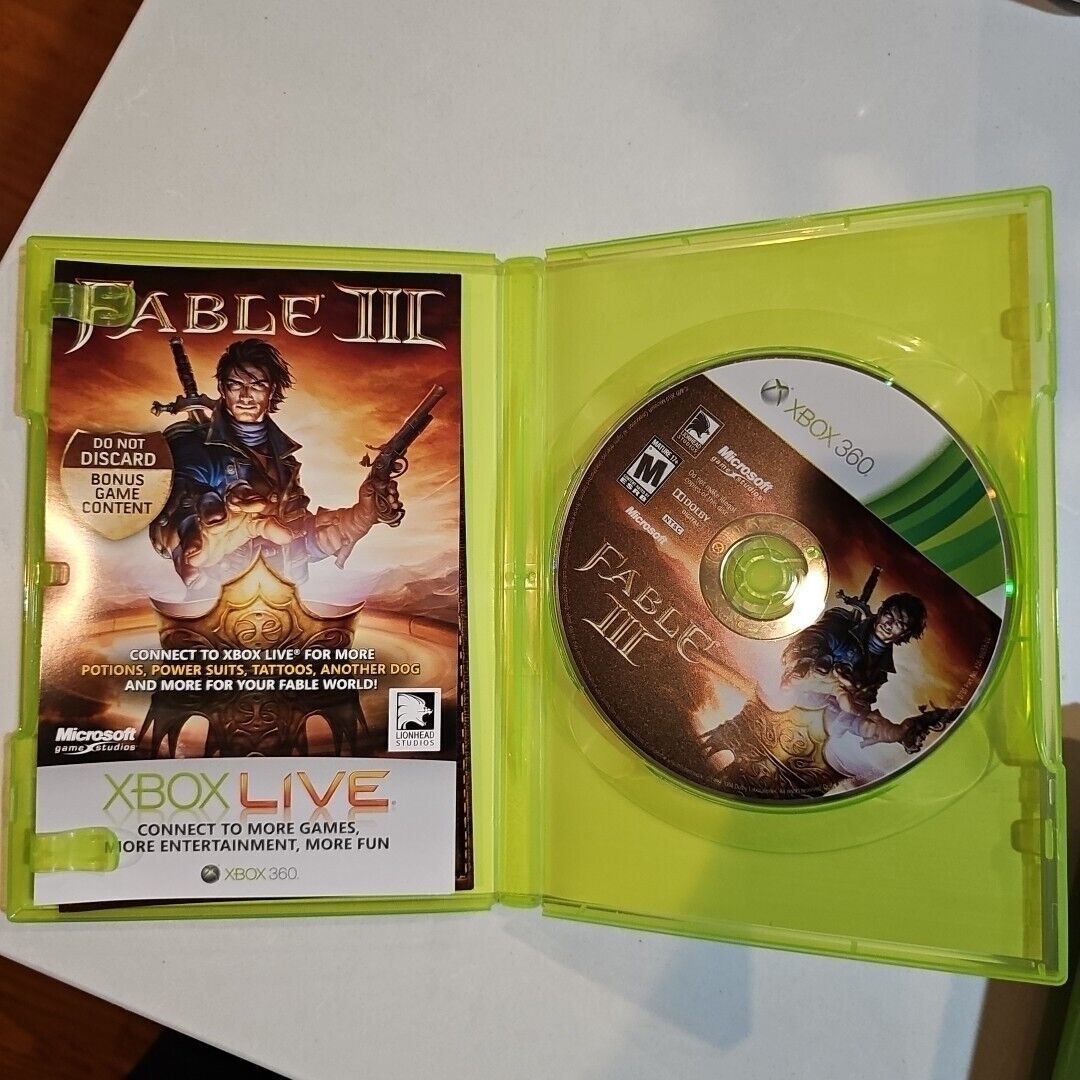 Fable III 3 Microsoft Xbox 360 CIB Complete Video Game Exclusive Fantasy Tested