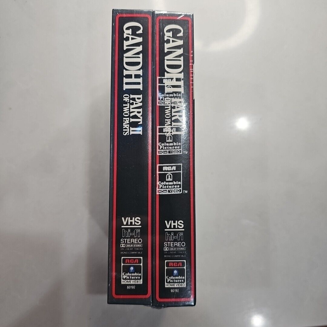 GANDHI VHS Factory Sealed RCA Columbia Tape Part I  II Ben Kingsley VTG OOP 1986