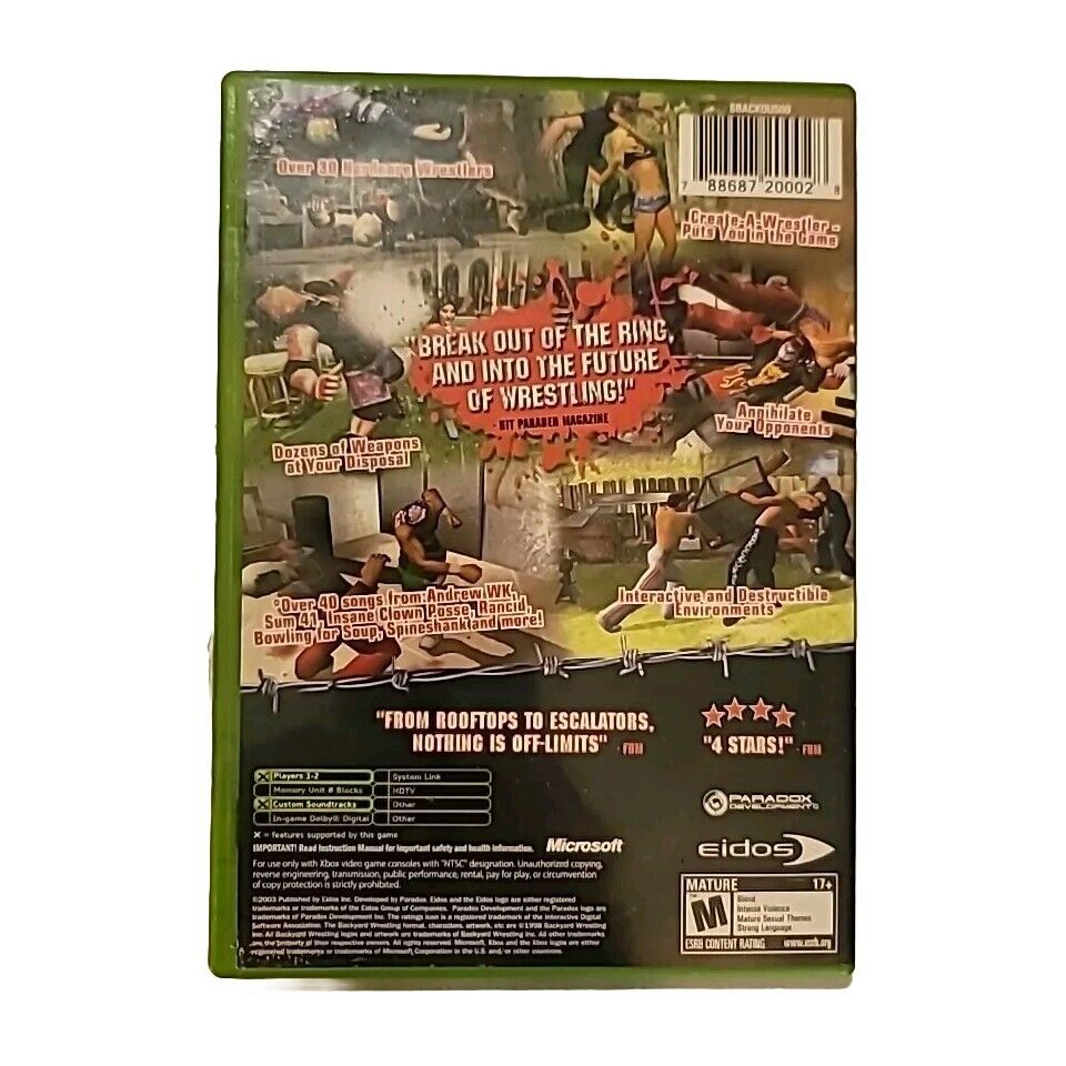 Backyard Wrestling: Don't Try This at Home (Microsoft Xbox, 2003) Complete CIB!!