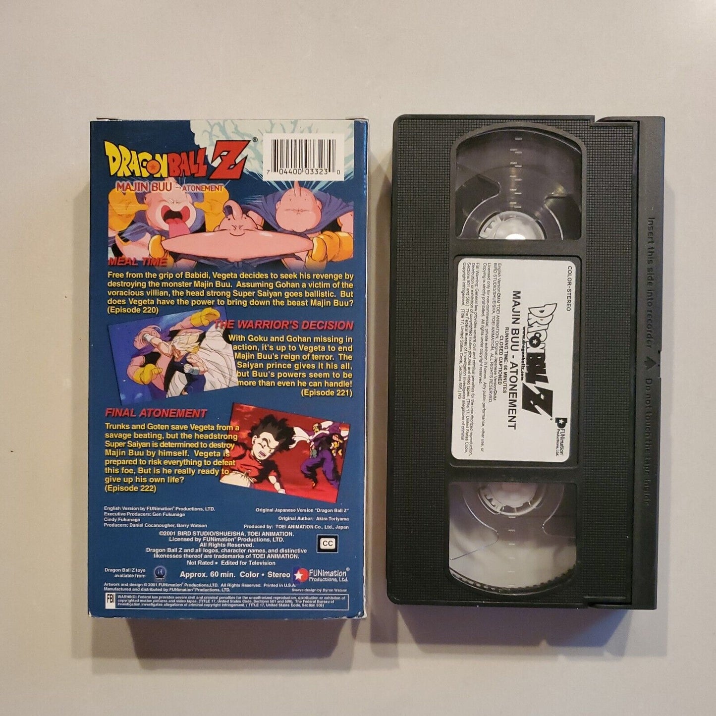 Dragon Ball Z - Majin Buu: Atonement (VHS, 2001) *Great Condition* BB2