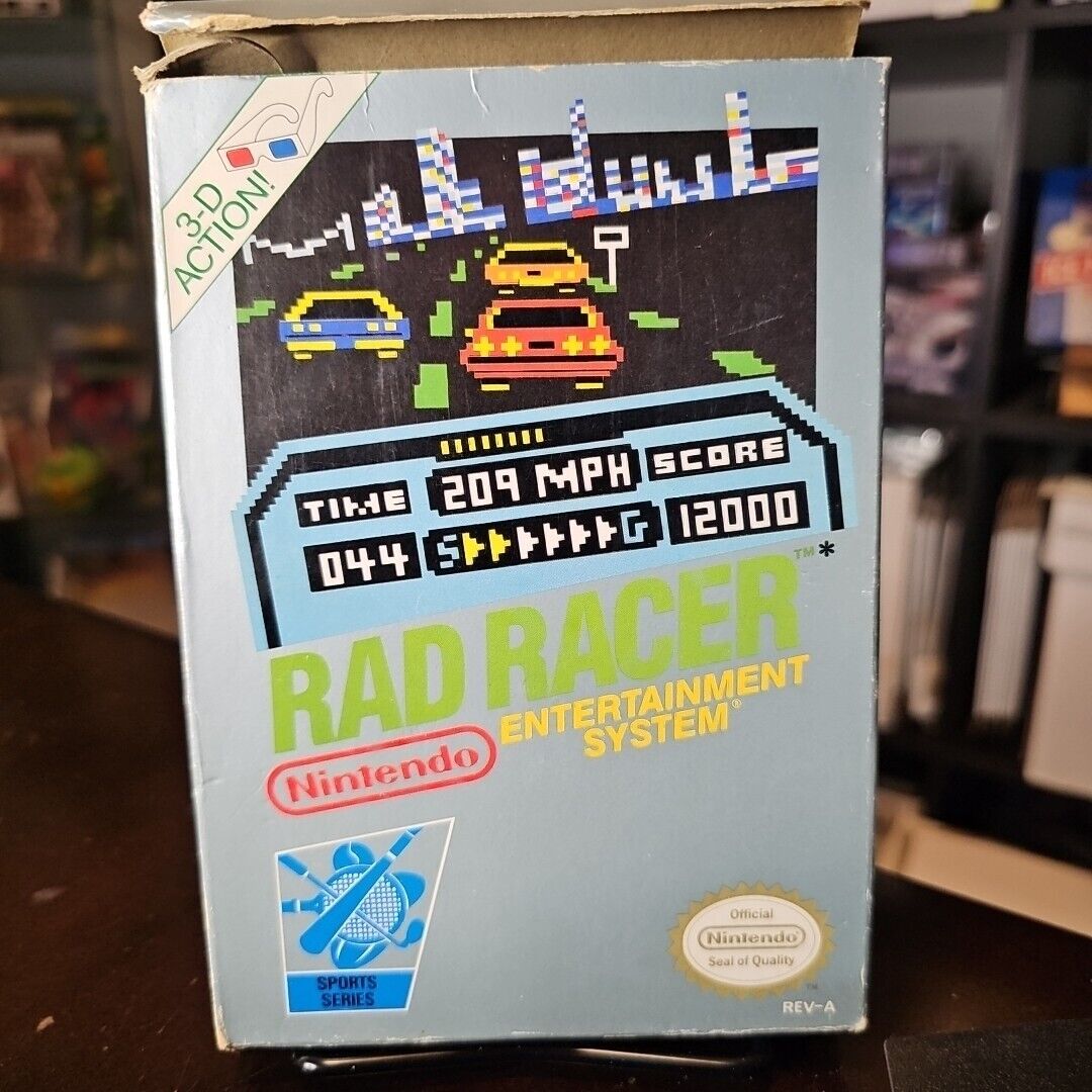 Rad Racer Nintendo NES Box No Instructions Cleaned Tested Working