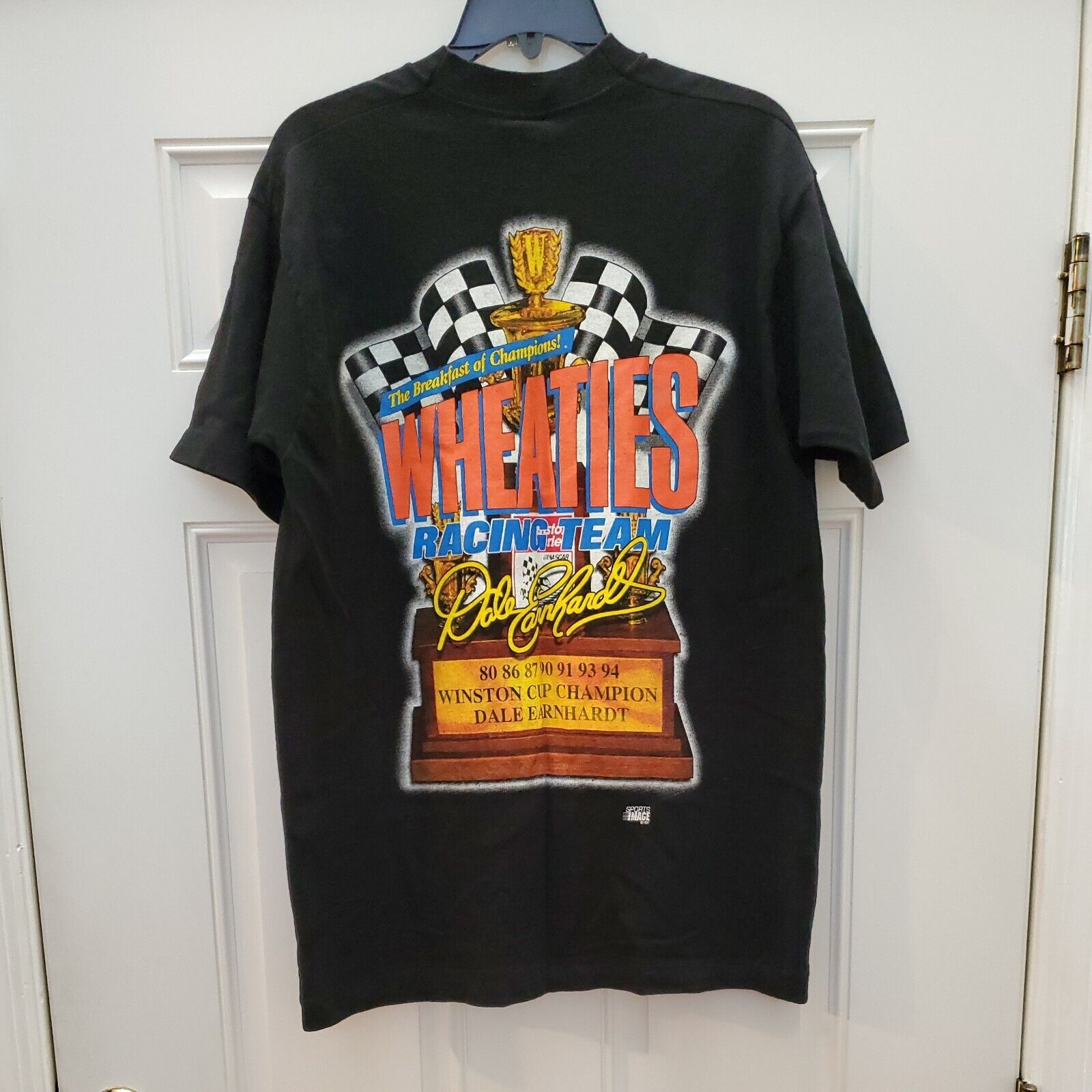 1997 NASCAR Dale Earnhardt Wheaties Winston Cup Champ Double Sided Tshirt L