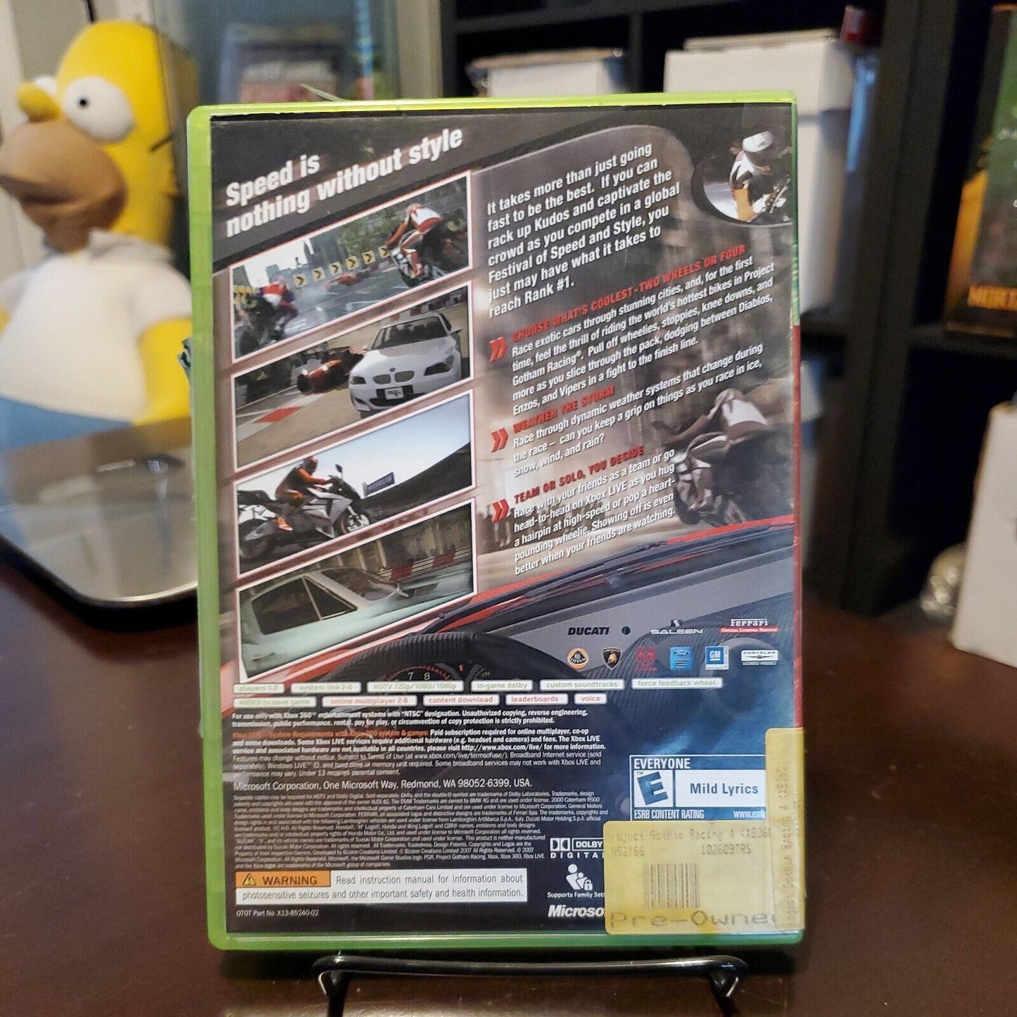 Project Gotham Racing 4 (Microsoft Xbox 360, 2007) Complete W/ Manual