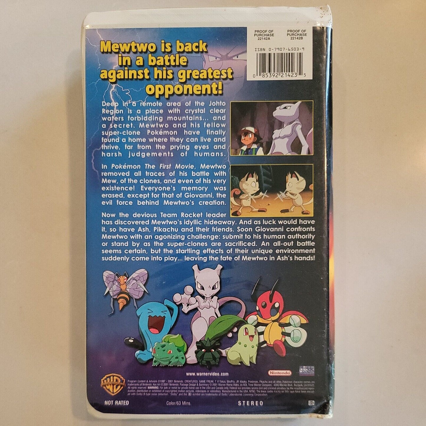 Pokemon: Mewtwo Returns (VHS, 2001, Clamshell Packaging) GOOD CONDITION!