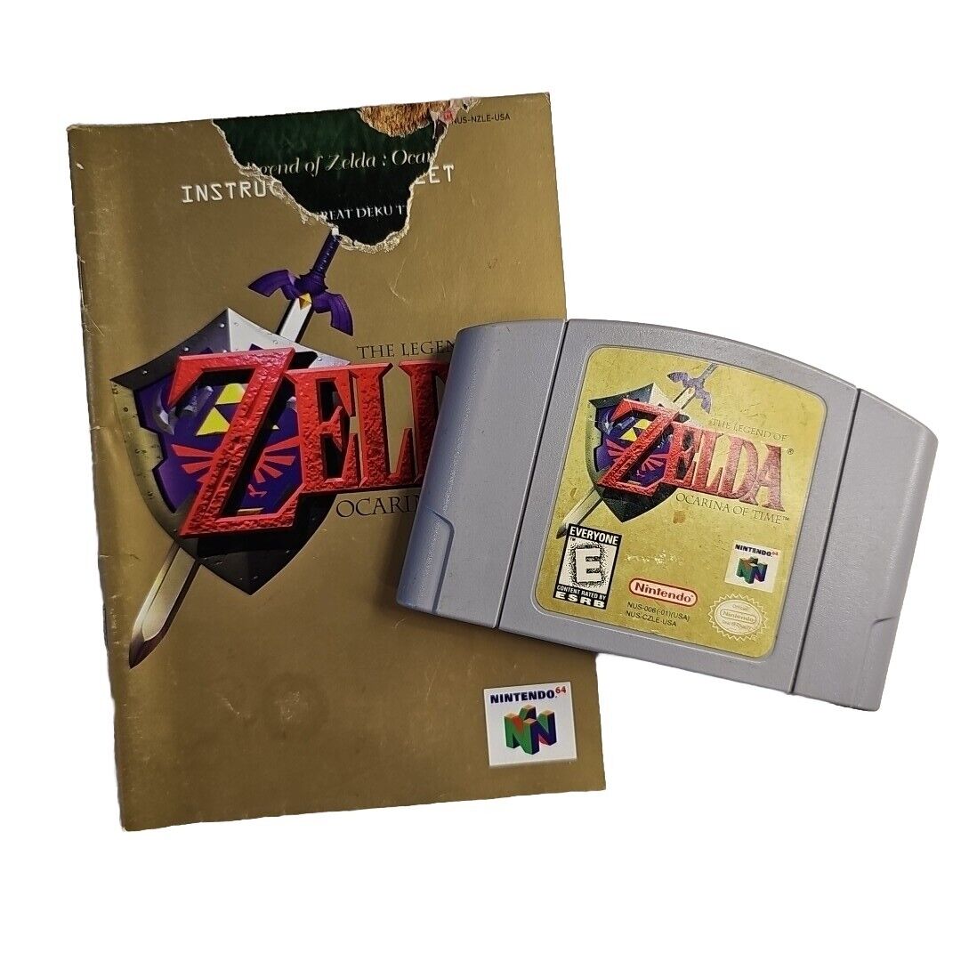 Legend Of Zelda Ocarina Of Time Nintendo 64 1998 N64 w/ Manual Tested Save Works