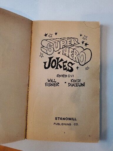 Super Hero Jokes 1980 Will EISNER RARE Stanowill PUBLISHING