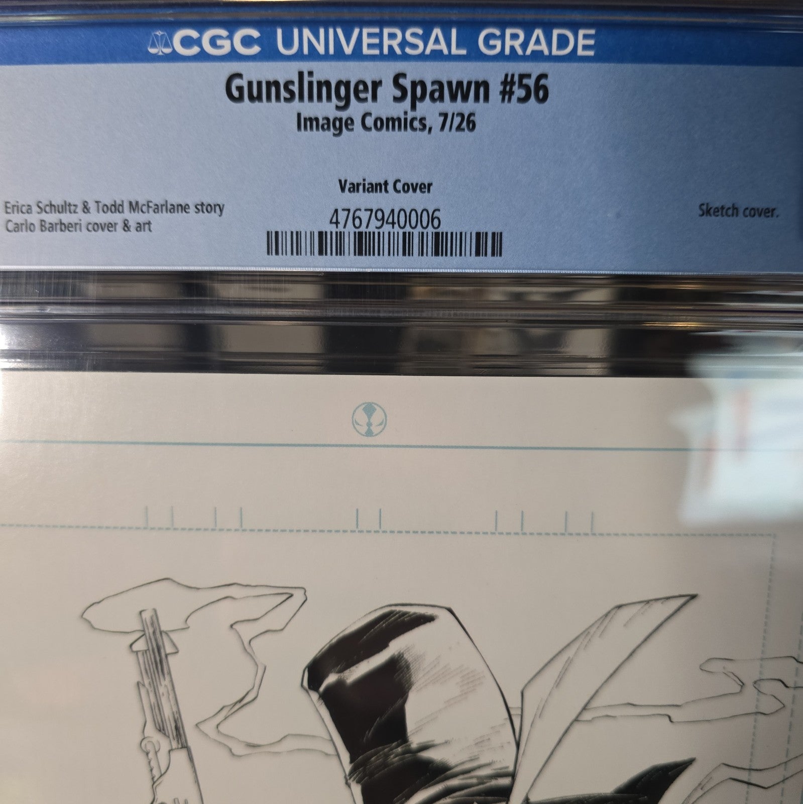 GUNSLINGER SPAWN #56 CGC 9.9 SKETCH!