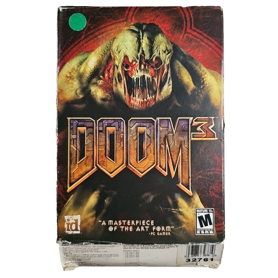 Doom 3 First Person Shooter PC Video Game 3 CD Set in Box