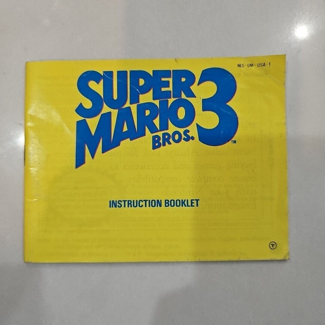 Super Mario Bros. 3 (Nintendo NES) Game Sleeve and Manual