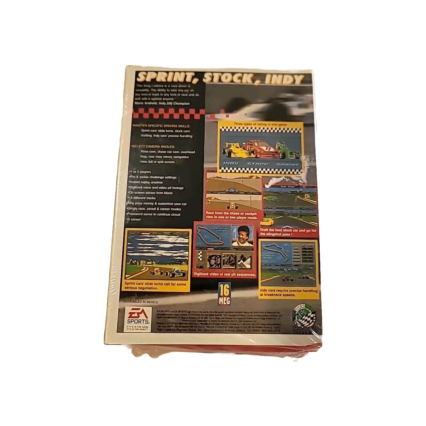 MARIO ANDRETTI Racing SEGA Genesis EA SPORTS 1994 Game **NEW, Still Sealed**