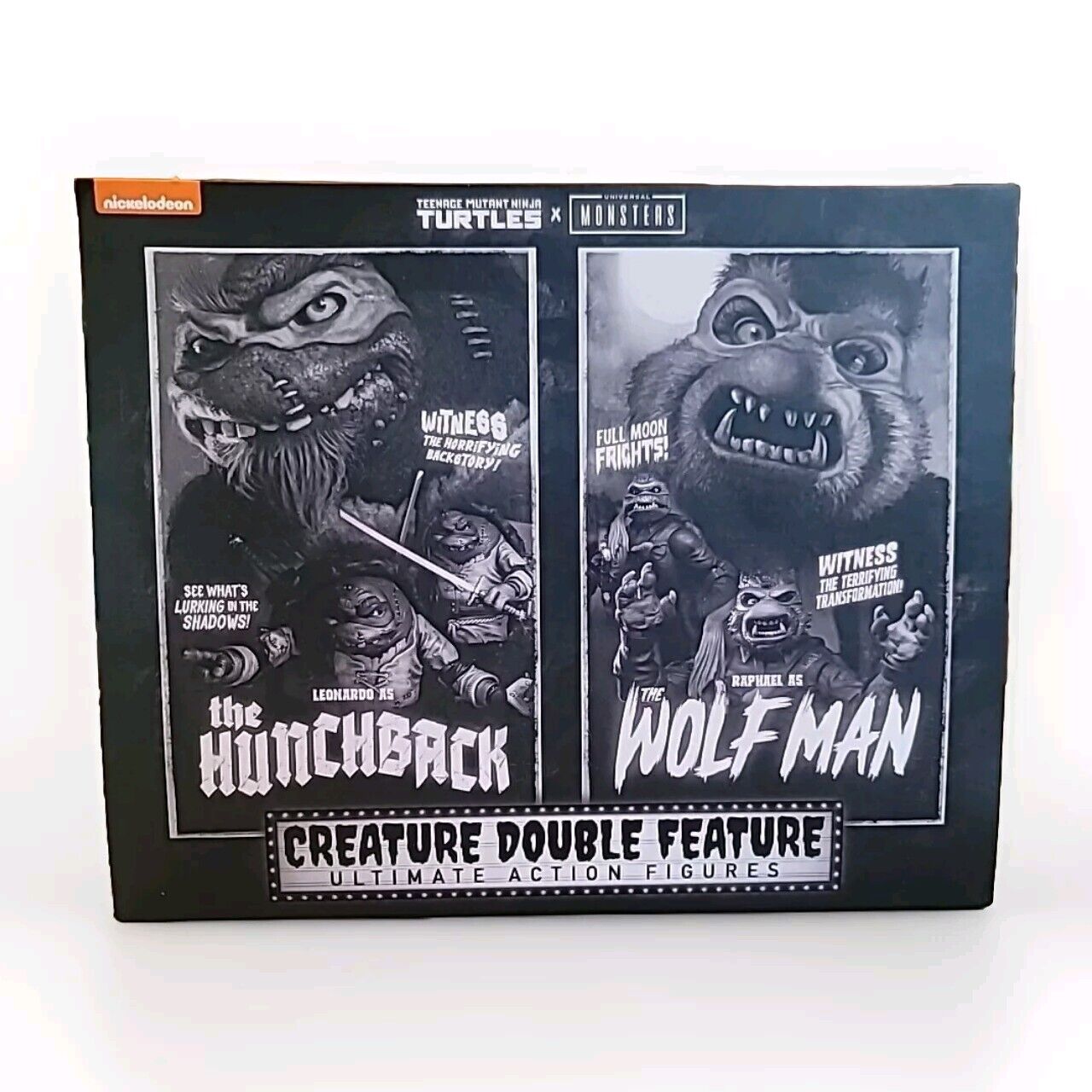 TMNT Halloween X Universal Monsters B&W Hunchback & Wolfman Action Figures NECA