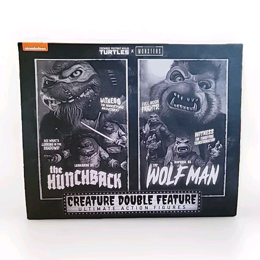 TMNT Halloween X Universal Monsters B&W Hunchback & Wolfman Action Figures NECA
