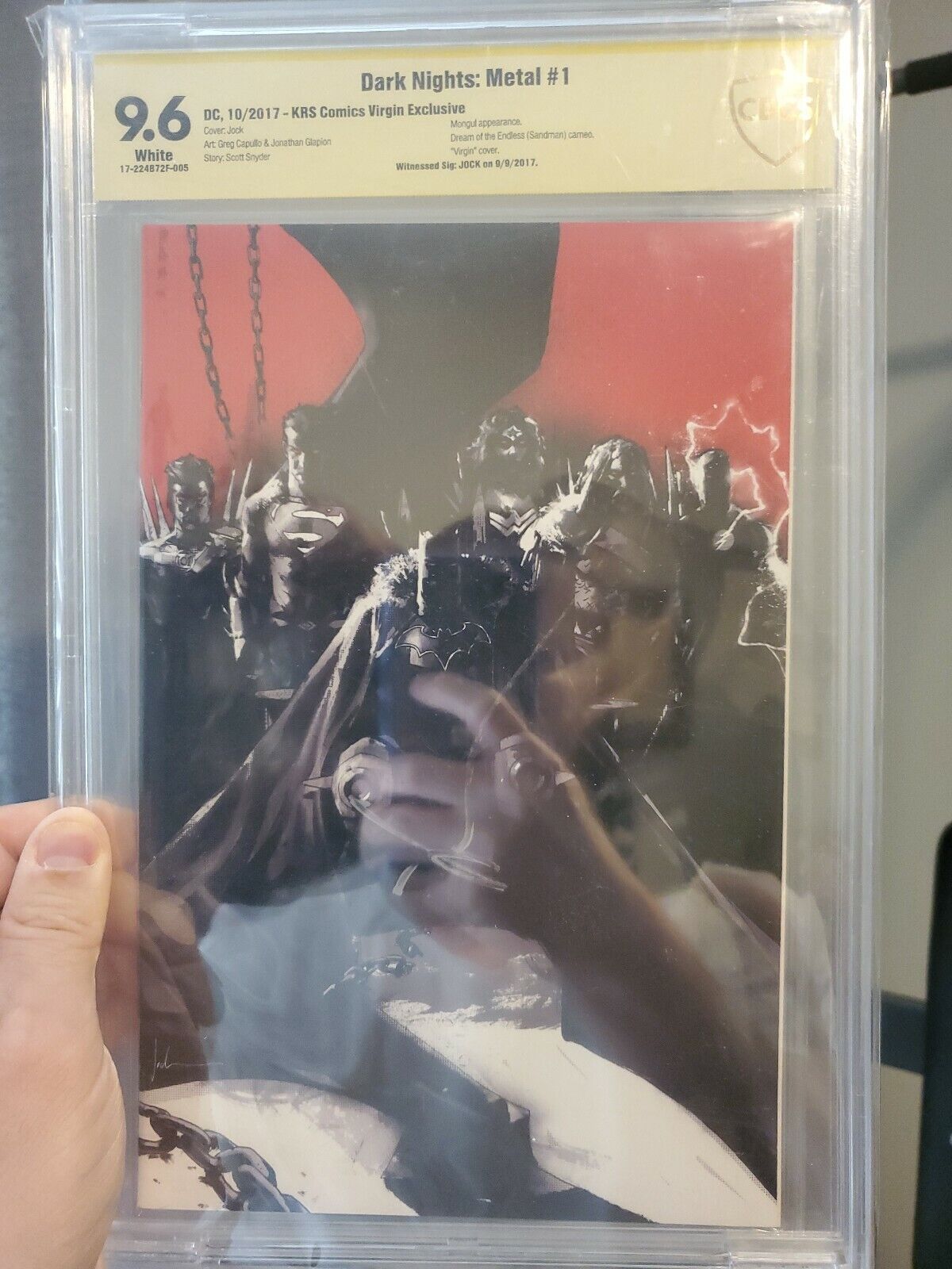 Batman Dark Knights Metal 1 KRS Virgin EXCLUSIVE CBCS SS 9.6 JOCK