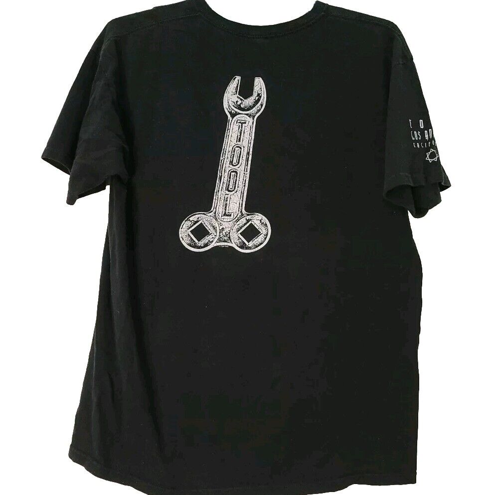 Vintage 1991 Tool Band T-Shirt Wrench Logo Anvil Size L Black