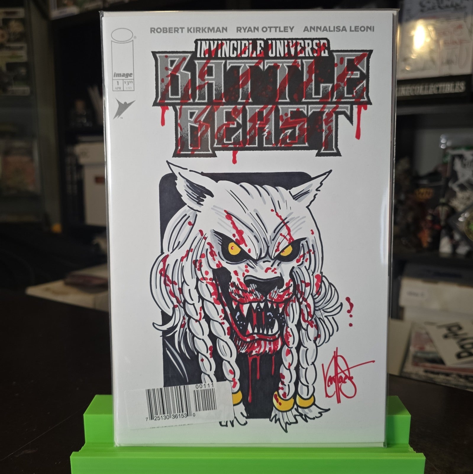 INVINCIBLE UNIVERSE: BATTLE BEAST #1 – SIGNED – REMARKED – KEN HAESER – COA