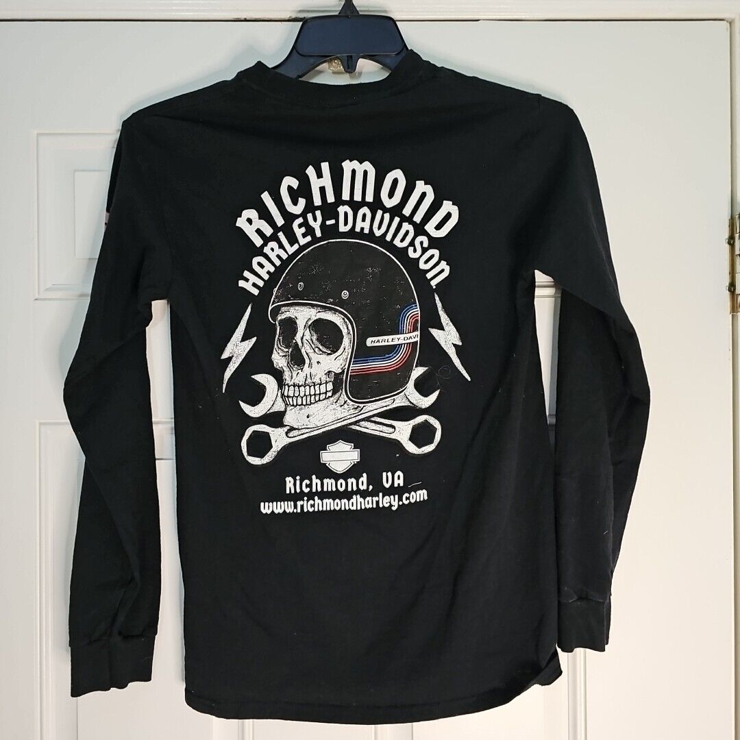 Harley Davidson Men's Long Sleeve Shirt Black with Logo RICHMOND M