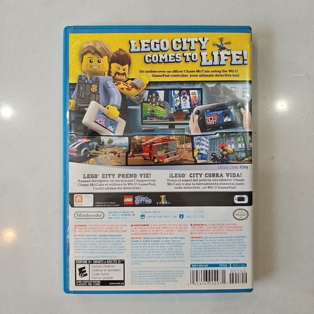 LEGO City Undercover (Nintendo Wii U, 2013) TESTED & WORKS MINT