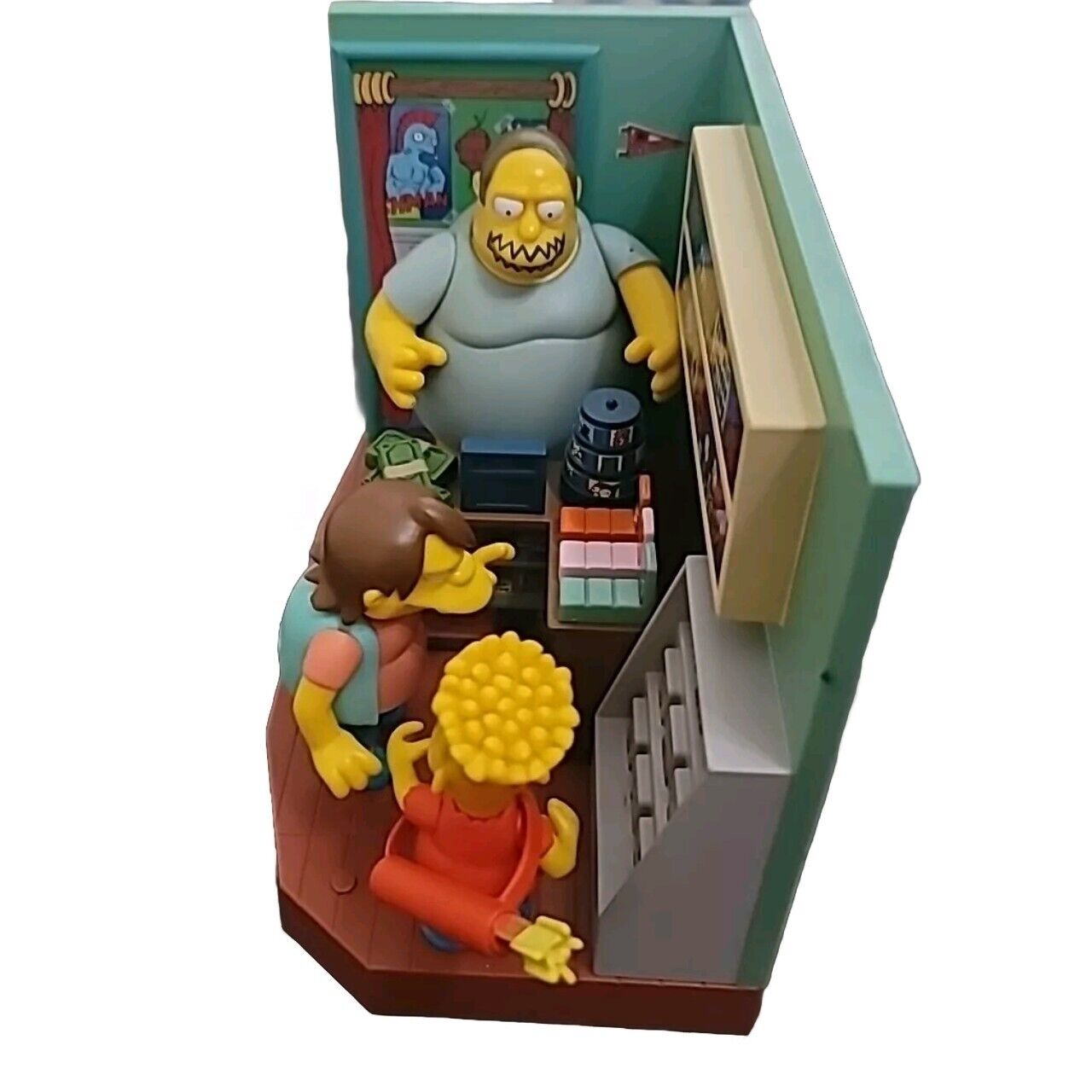 World of Springfield Simpsons Playmates Comic Book Guy, Bart, Nelson WORKS