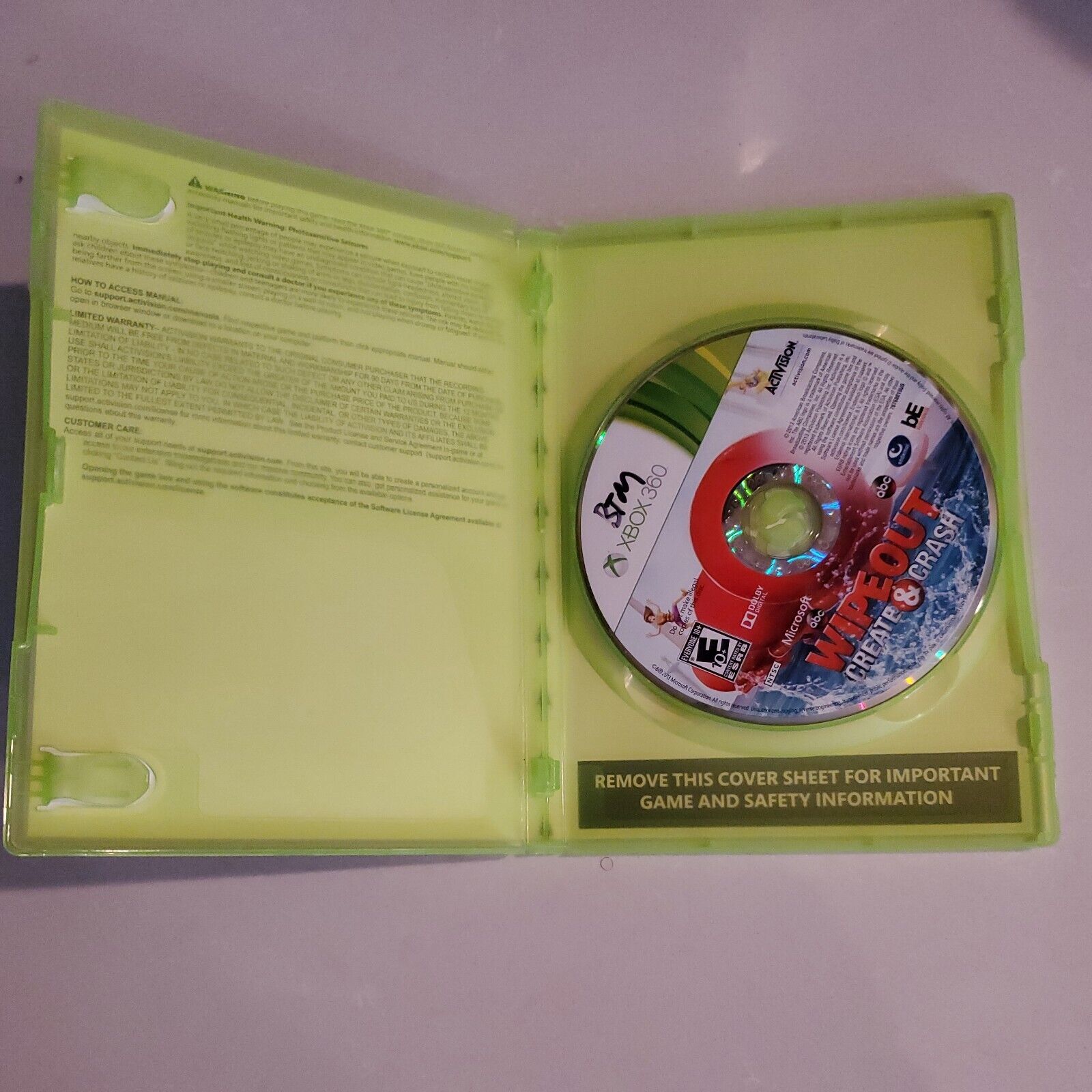 Wipeout: Create & Crash (Microsoft Xbox 360, 2013) No Manual SB1