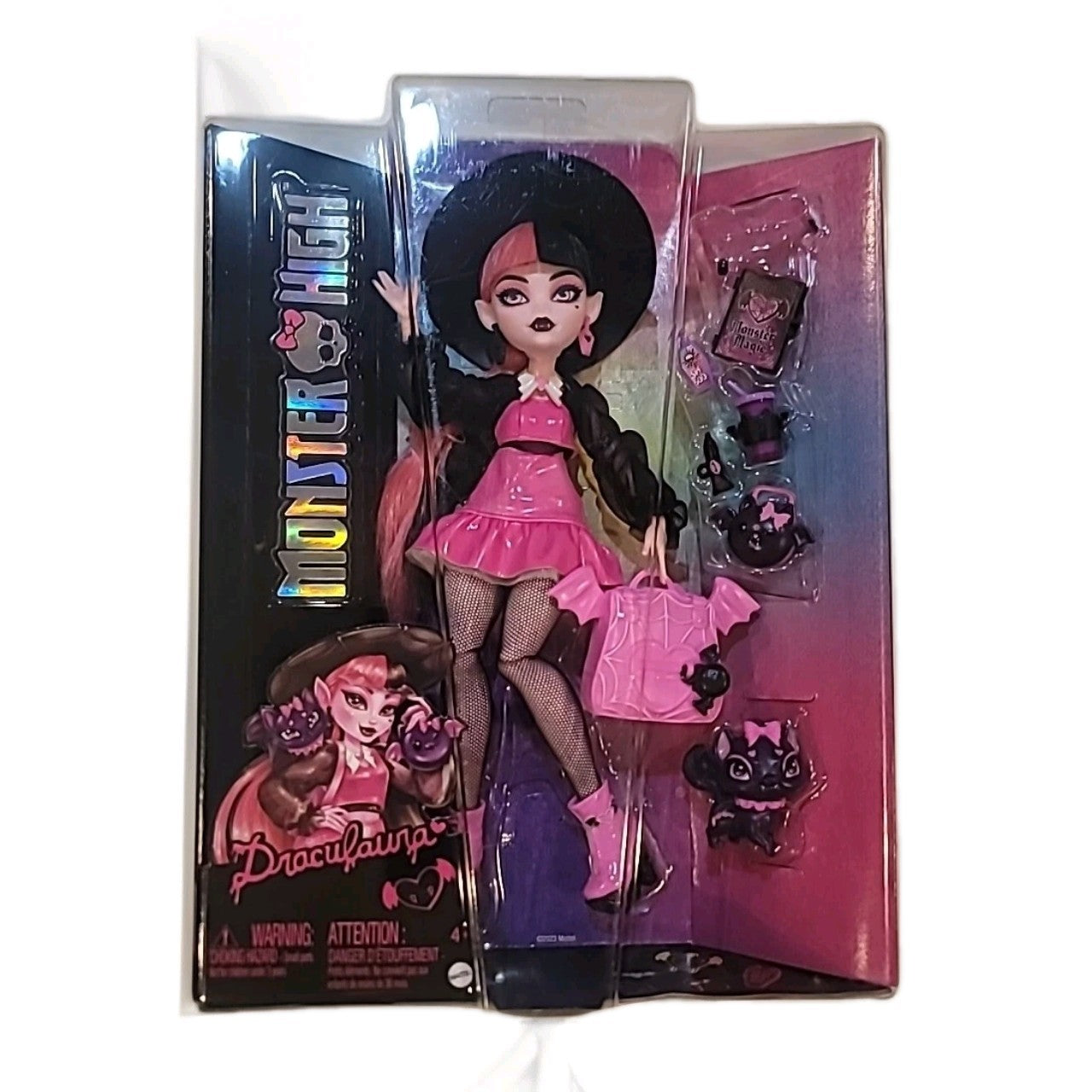 New Monster High Draculaura Doll with Pet Bat-Cat Count Fabulous and Accessories