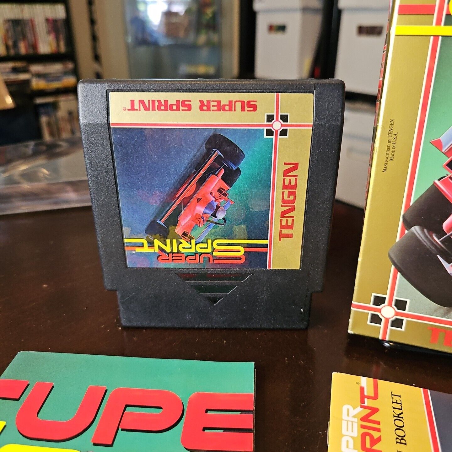 Super Sprint (NES Game, 1989) Tengen: Box, Manual, Registration Poster