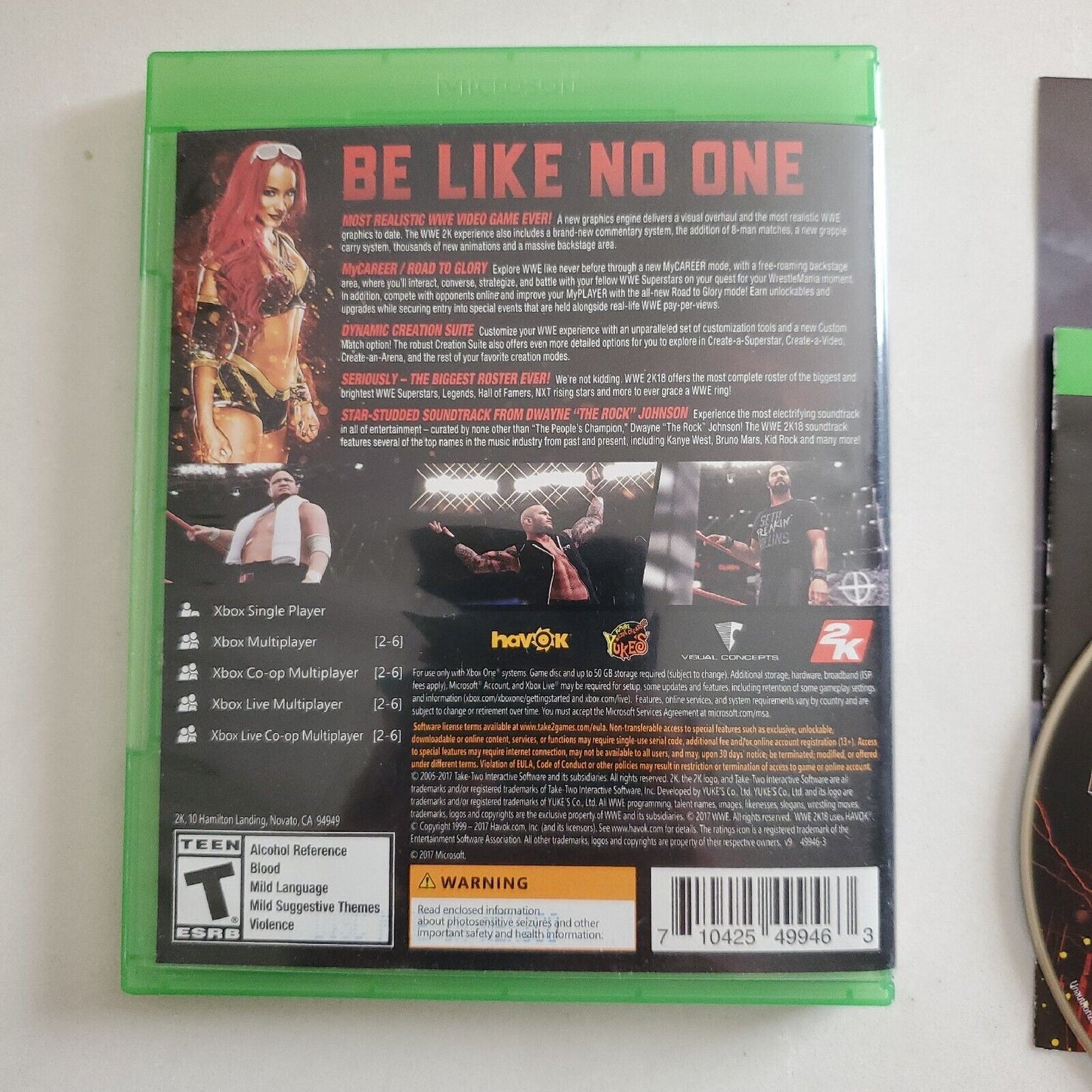 WWE 2K18 - Xbox One CIB TESTED