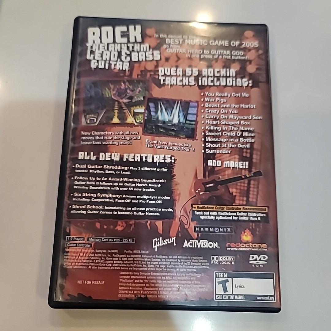 Guitar Hero II (Sony PlayStation 2, 2006) PS2 BOX & MANUAL ONLY NO GAME