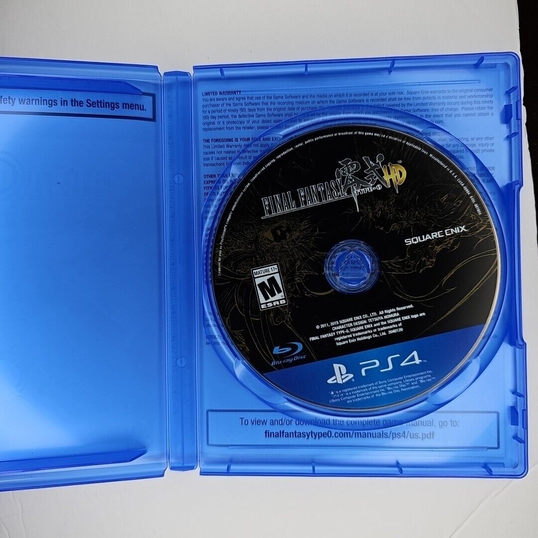 Final Fantasy Type-0 HD -- Day One Edition (Sony PlayStation 4, 2015)