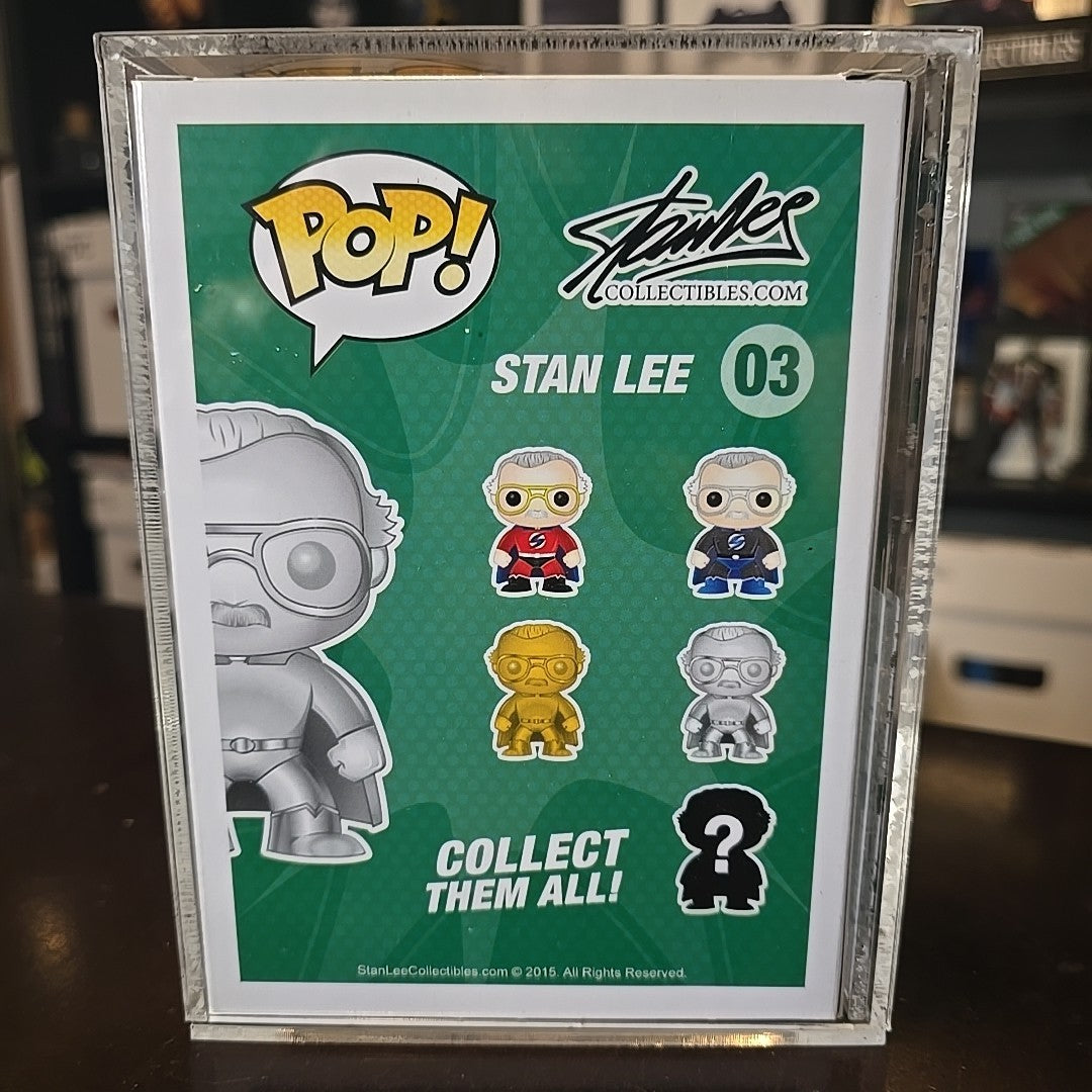 Funko POP! Stan Lee (Superhero) PLATINUM 03 signed GRADED CAS 90 RARE GRAIL