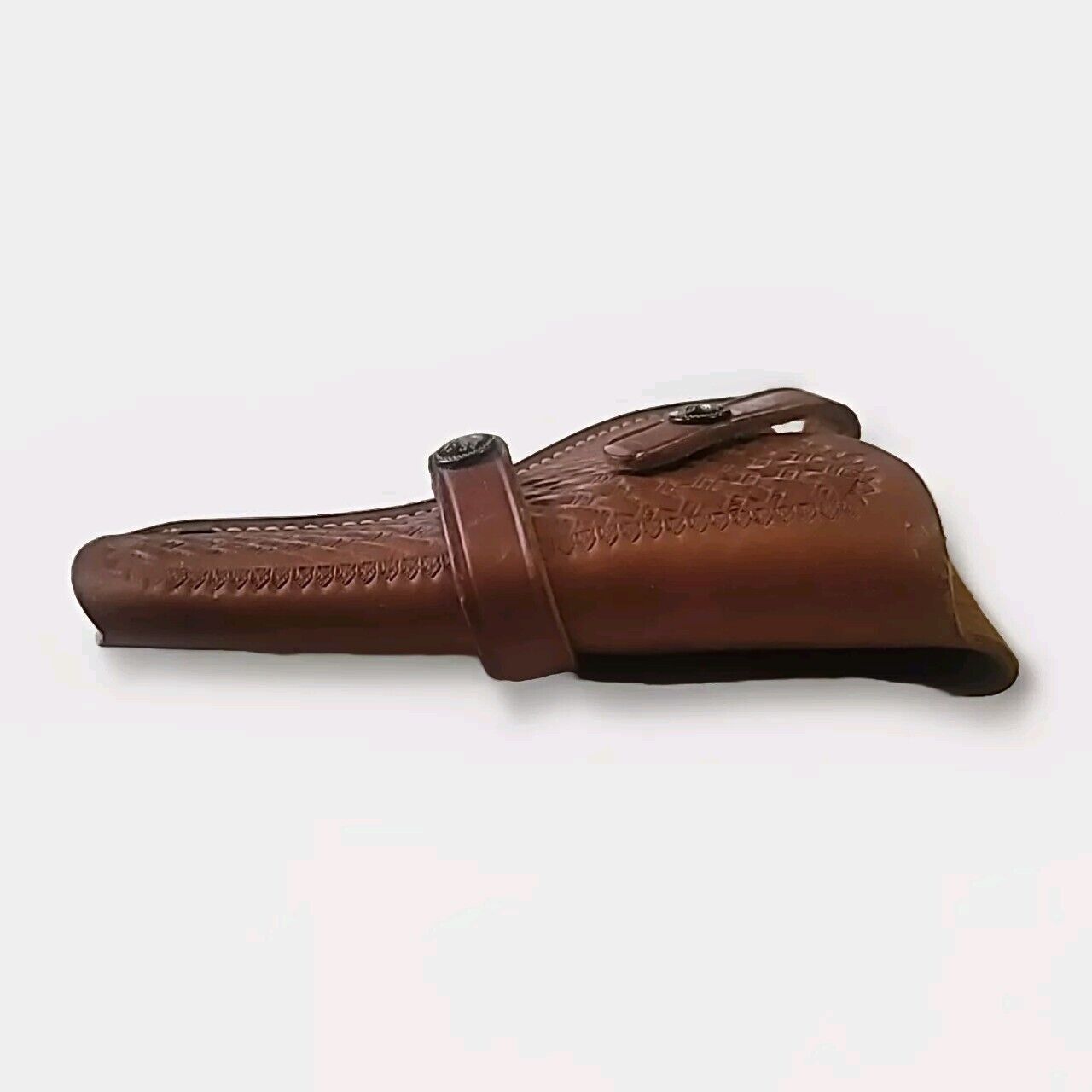 Brauer Bro's MFG. CO. St. Louis Brown Leather Basketweave Holster H E/9