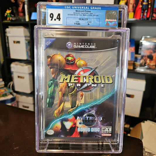 2004 Nintendo Gamecube Metroid Prime w/ Echoes Bonus Disc CGC 9.4 A+! Sealed