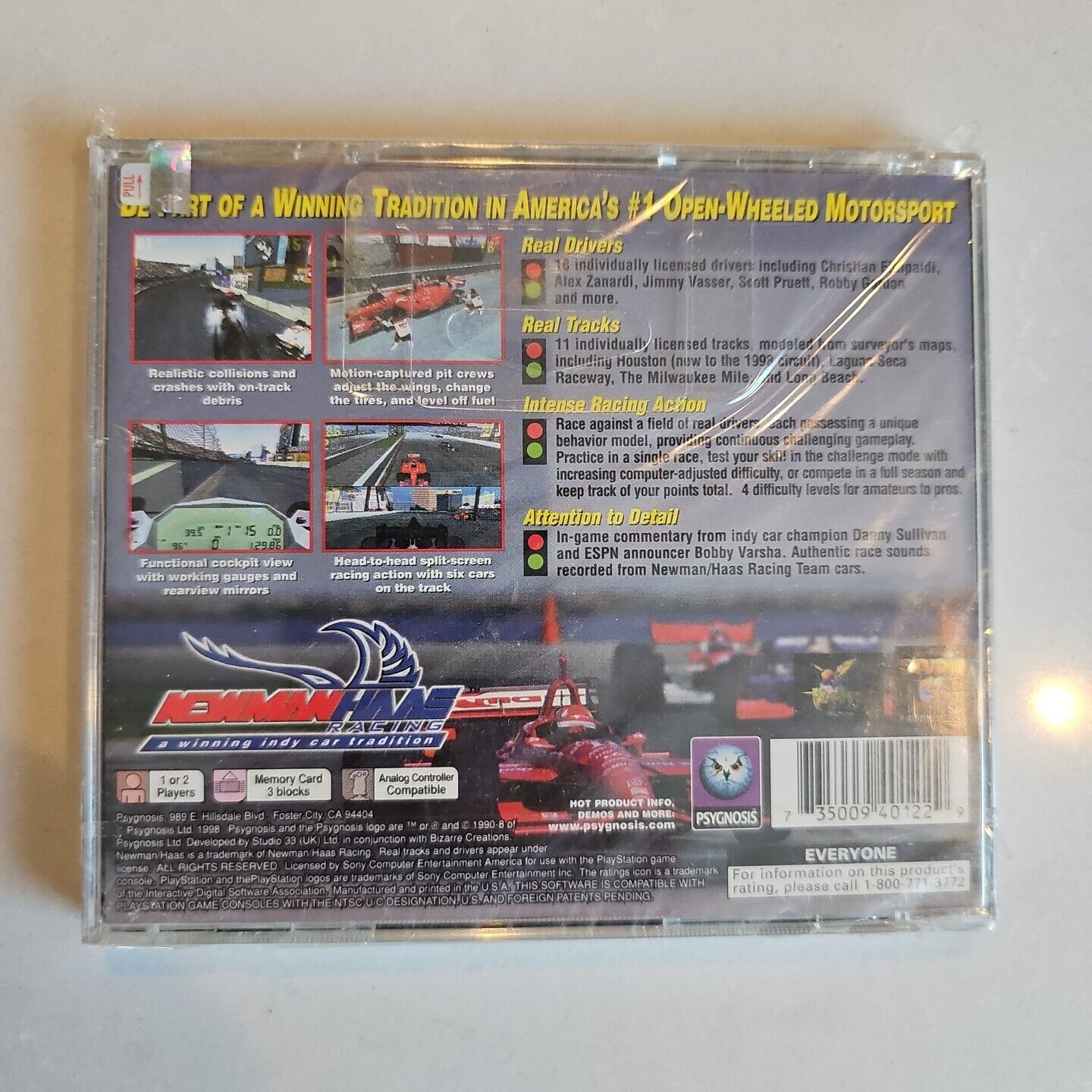 Newman/Haas Racing New PlayStation 1 PS1 Sealed Low Grade See Pics