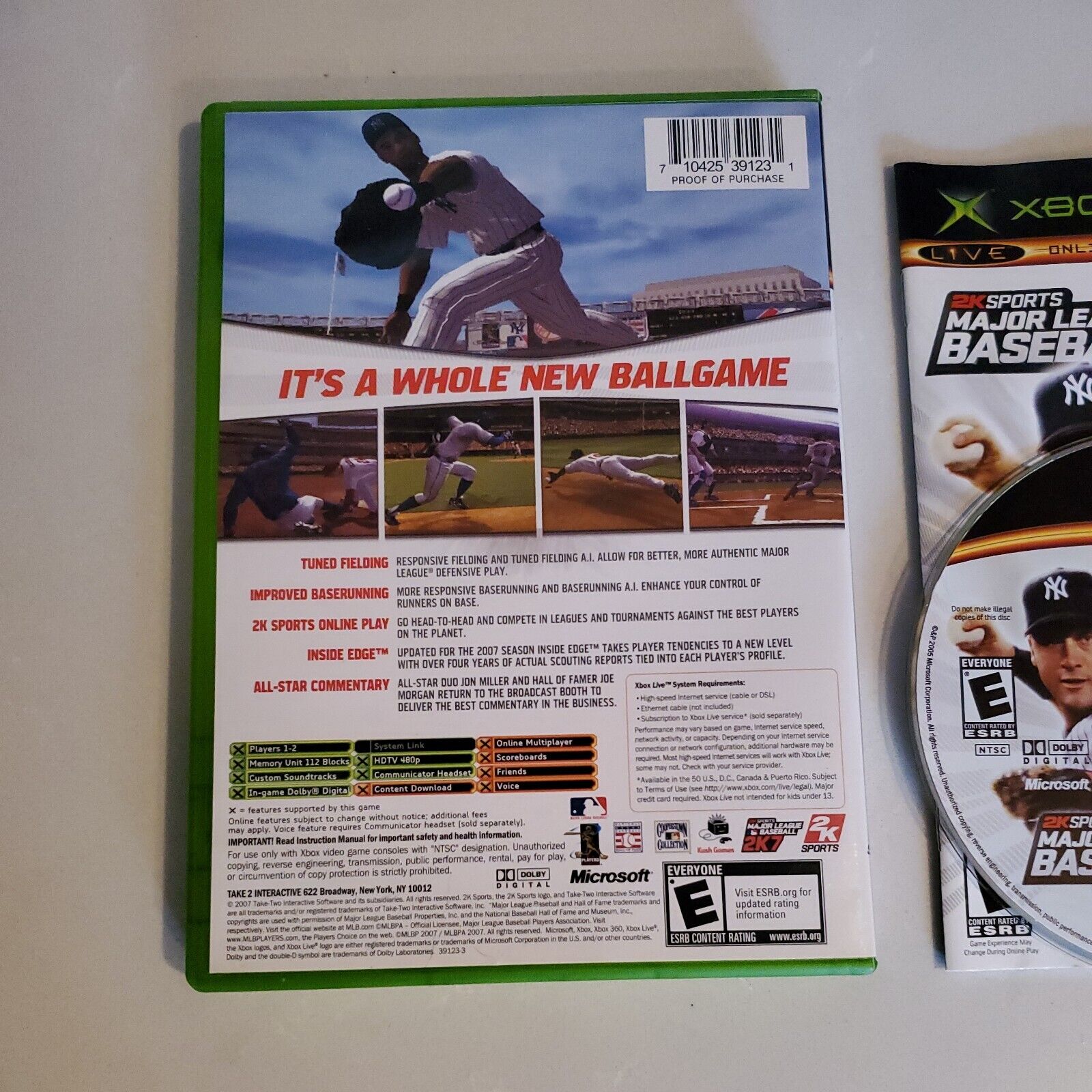 Major League Baseball 2K7 (Microsoft Xbox, 2007) Complete CIB SB2