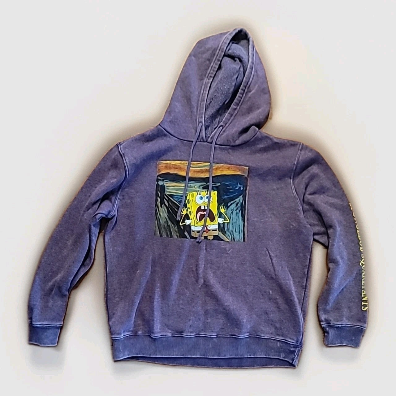 Nickelodeon SpongeBob Squarepants Women's Hoodie Size L Acid Wash Purple