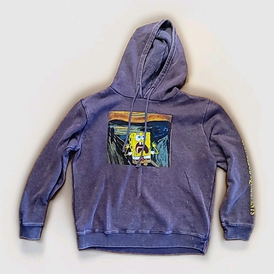 Nickelodeon SpongeBob Squarepants Women's Hoodie Size L Acid Wash Purple