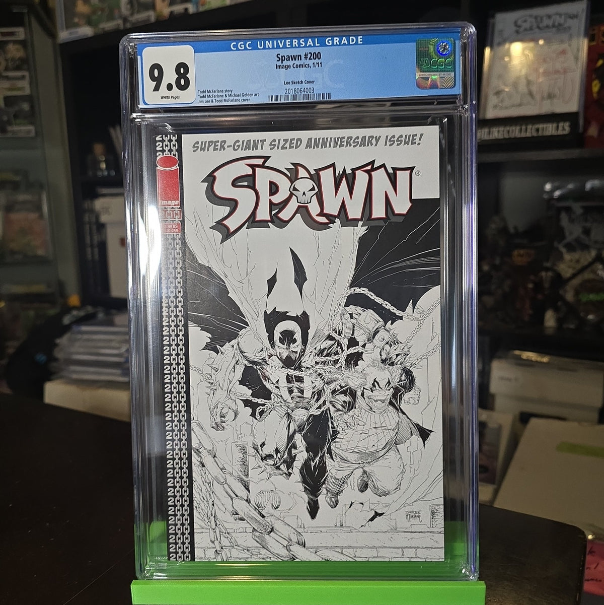 Image Comics Spawn #200 CGC 9.8 Lee Sketch Cover 2011 Todd McFarlane Jim Lee