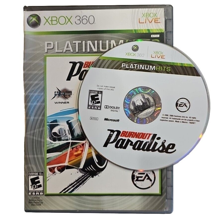 Burnout Paradise (Xbox 360, 2008) Complete w Manual CIB